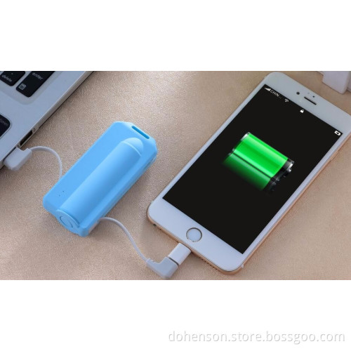 keychain 2200mAh power bank built in cable and type C connector